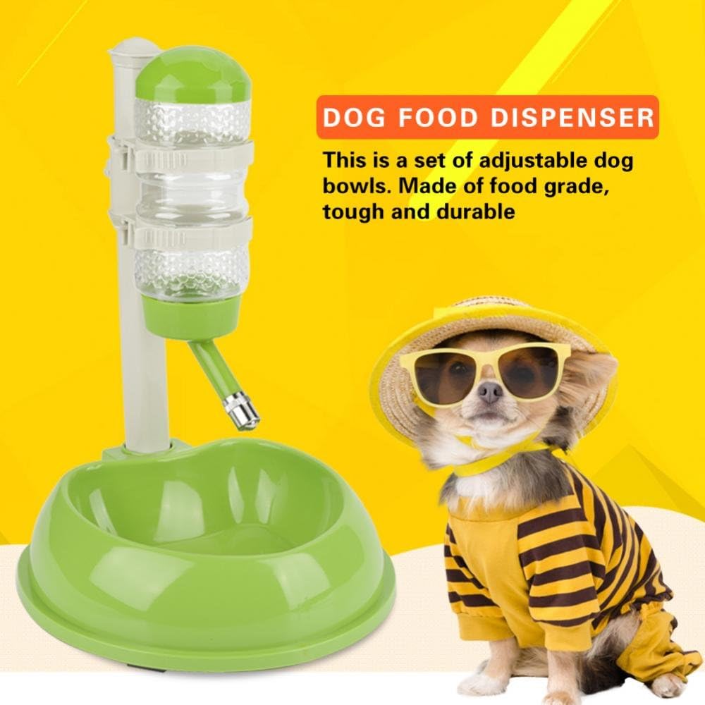 Fdit Water Bottle Bowl for Dogs - Automatic Feeding - Adjustable Water Height Dispenser for Dogs Cats (Green) - Image 3