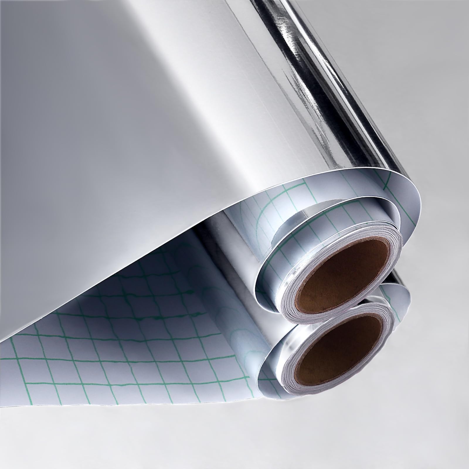 VaryPaper Peel and Stick Silver Wallpaper Reflective Silver Mirror Stickers for Wall 40cmx200cm Sticky Back Plastic Flexible Mirror Sheet Mirror Wall Stickers Furniture Vinyl Wrap Party Crafts