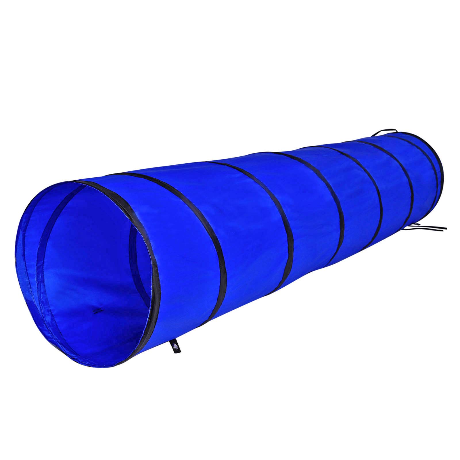 lionto Outdoor Tunnel Robust for Large and Small Dogs, 200 x 40 cm, Foldable Play Tunnel for Children with Pegs Made of Tear-Resistant Material, Stable Agility Tunnel with Practical Carry Bag, Blue