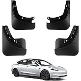 BASENOR Mud Flaps for 2024–2026 Tesla Model 3 Highland – No Drilling, OEM Hole Fit, Snow & Gravel Protection, Winter-Ready Sp