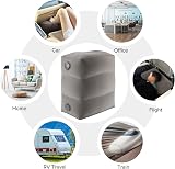 Maliton Inflatable Airplane Foot Rest Gray 3-Height Adjustable Travel Pillow view 6
