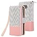 E LV Case for Galaxy S7 Edge Case 2IN1 (CASE Cum Purse) PU Leather flip Wallet Bag Pouch Case Cover for Samsung Galaxy S7 Edge - [Zigzag/Rose Gold]
