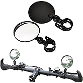 2Pcs Black Adjustable Rear View Mirror for Bikes, Universal Rearview Mirror for Handlebars, Wide Angle Acrylic Convex Safety Mirrors for Adult Bikes/Kids/Road/Mountain Bike