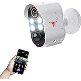 SJCODE 1080P Security Camera Wireless Outdoor with 4 Spotlights for Home Security, Color Night Vision, PIR Motion Detection,