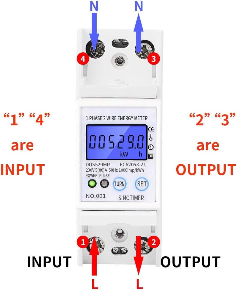 Module Number Meter 80 TYUIOP Single Phase 2P Digital LCD Power Meter DIN Multifunctional ...