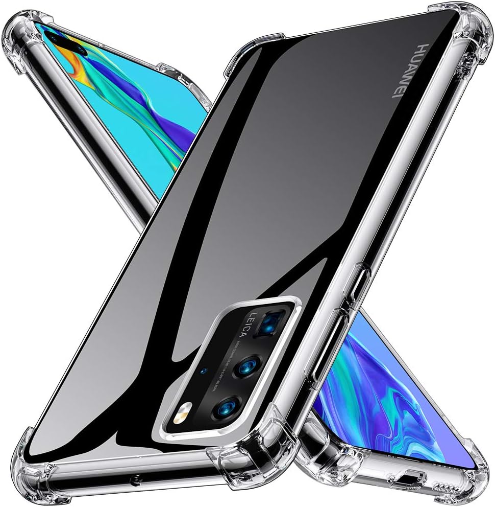 Kensou Case Compatible with Huawei P40 Pro, Shockproof Ultra Slim Anti-Scratch Soft TPU Silicone Cover for Huawei P40 Pro- Clear