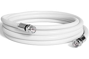 1' Feet, White RG6 Coaxial Cable (Coax Cable) with Weather Proof Connectors, F81 / RF, Digital Coax - AV, Cable TV, Antenna, 