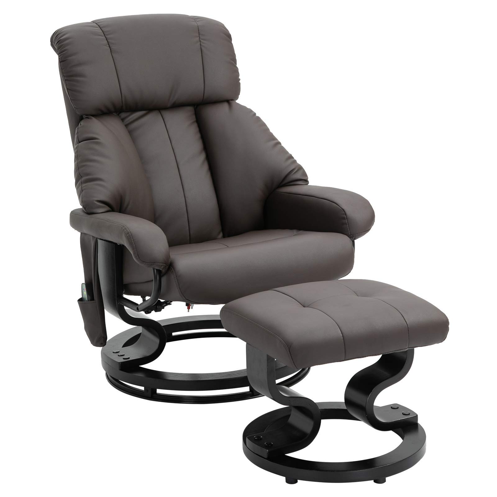 Mecor Massage Recliner Chair w/Ottoman PU Leather Swivel Reclining