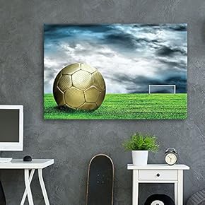 Sports Theme Golden Soccer on The Soccer Court