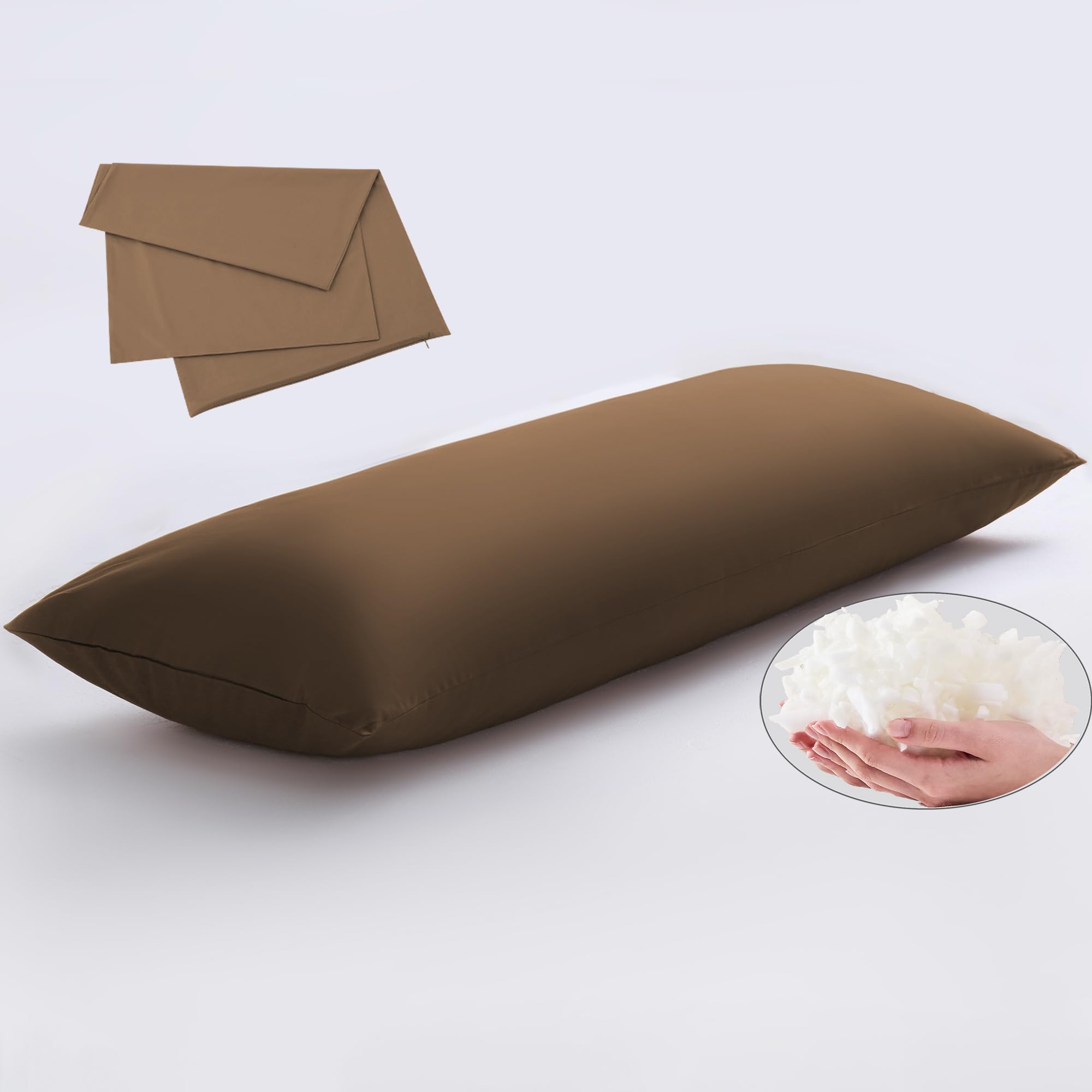 DOWNSTORIA Memory Foam Body Pillow with Removable