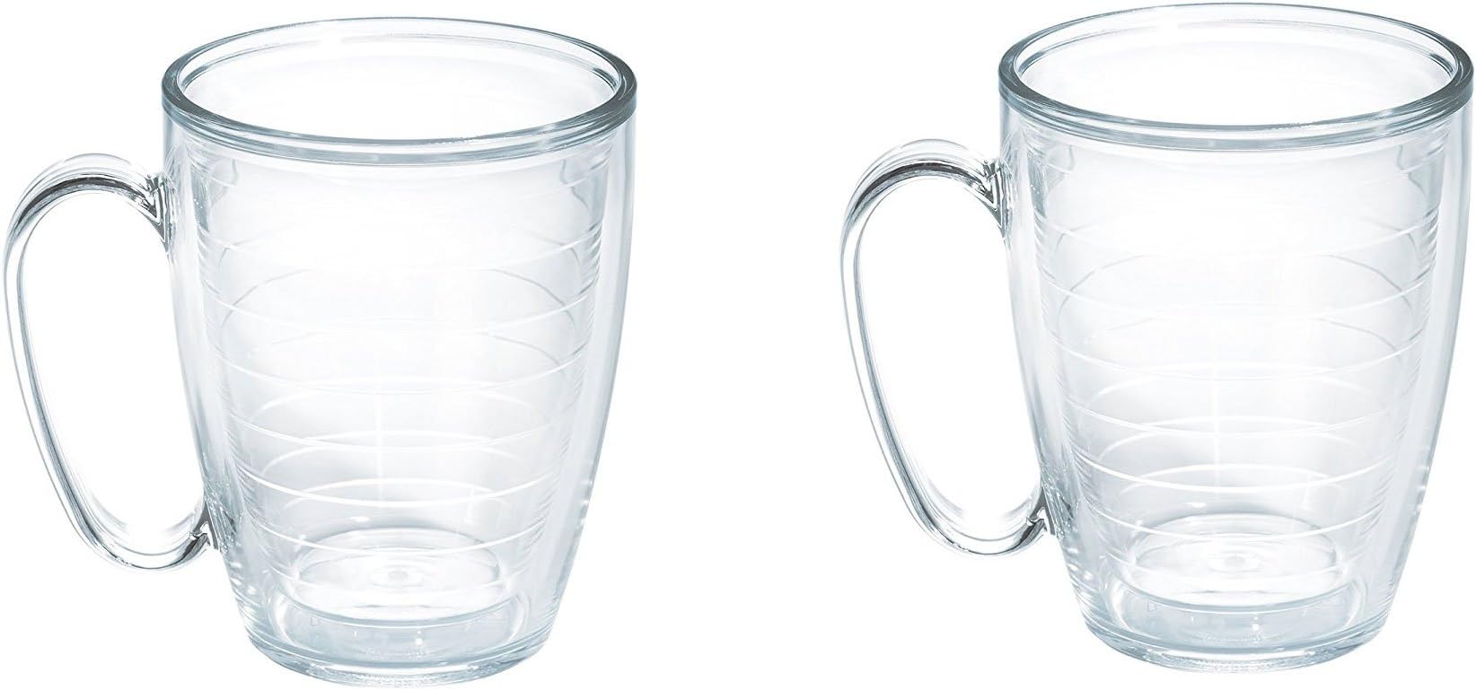 Tervis Tumbler Clear 16 oz Mug With Handle, Set Of 2