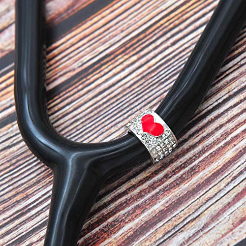 HEYGOO 2 Pack Love Heart Stethoscope Charm, Steth tag Personalized Hospital Nurse Identification