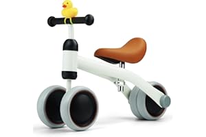 KRIDDO Baby Balance Bike 1-2 Year Old, Mini Bike for One Year Old First Birthday Gifts Baby Toys 12 Months to 2.5 Year Old, Duck Bell, White