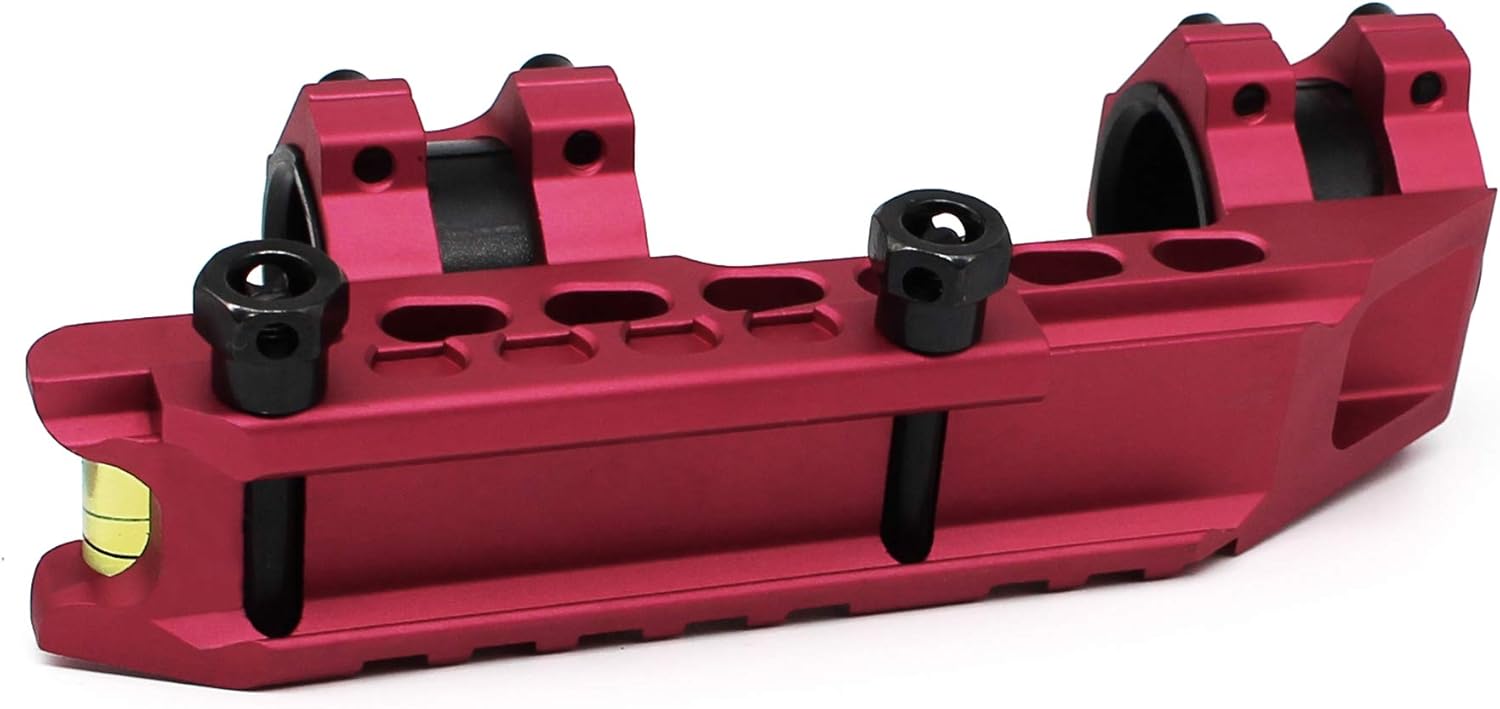WestHunter Optics Offset Cantilever Picatinny Scope Mount, 1 in/30mm High Profile Precision One Piece Scope Dual Rings with Bubble Level, Red : Sports & Outdoors