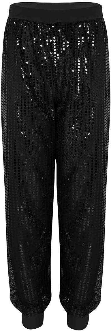 womens black sequin joggers