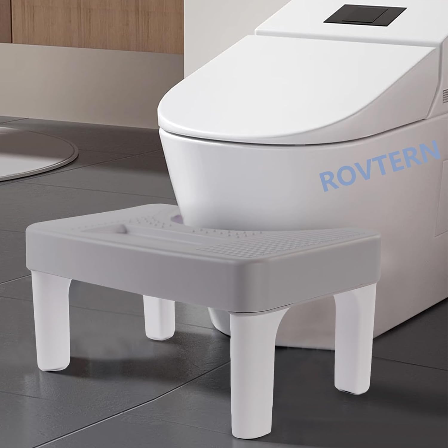 6.7 Inch Step Stool,ROVTERN Portable Plastic Foot Stool,ROVTERN Non-Slip Potty Stool for Bathroom