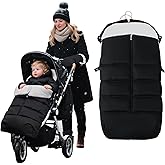 KAKIBLIN Stroller Footmuff, Baby Footmuff for Stroller, Universal Bunting Bag for Babies Compatible with Most Strollers,Waterproof, Winter Sleeping Bag for Newborn to Toddler (105x46cm)