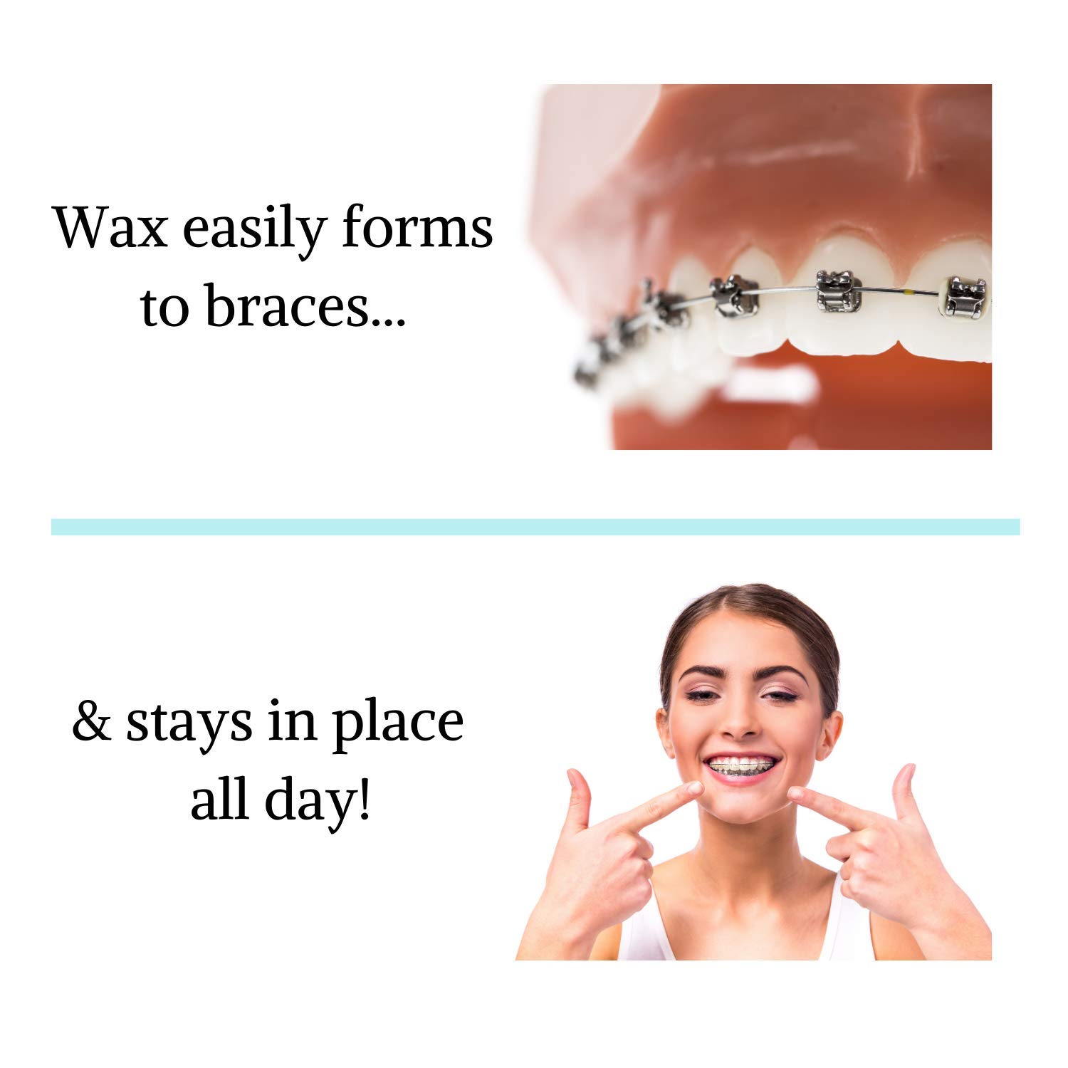 Braces Wax, 10 Pack. Dental Wax for Braces. Unscented & Flavorless - Premium Orthodontic Wax for Braces.10 Pack- 50 Total Wax Strips, FREE Storage Case. Food Grade Brace Wax. : Beauty