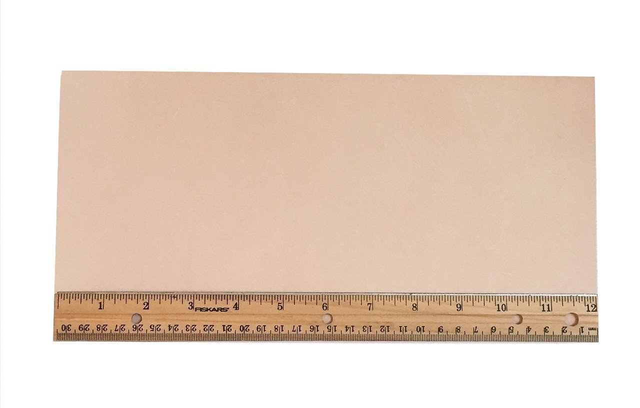 Tooling Leather Natural Topgrain Veg Tan Light Weight 3-4 oz, 6 x 12 Piece, 1/2 Square Foot by Dangerous Threads