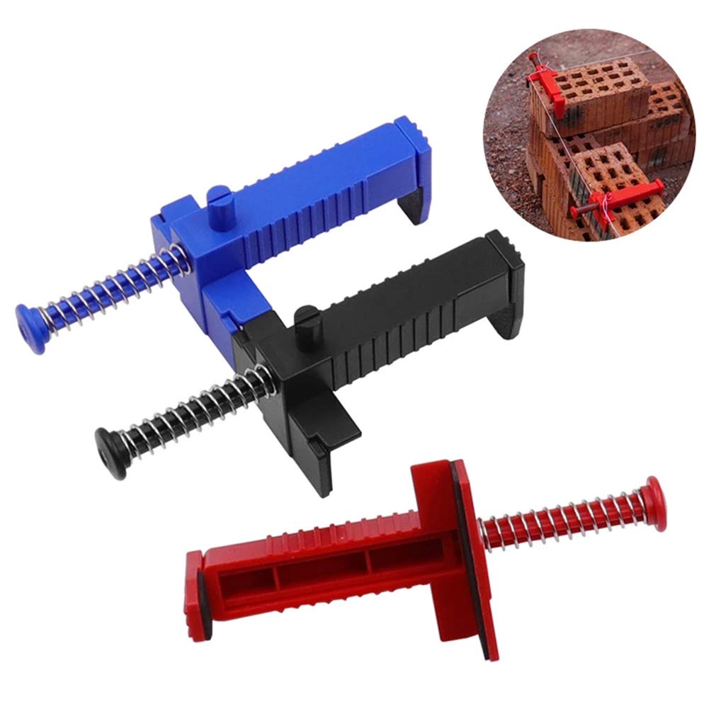 2pcs Brick Line Runner Wire Drawer Bricklaying Tool Trowel Fixer for Building Construction,17cm Brick Liner Clamps (Black)