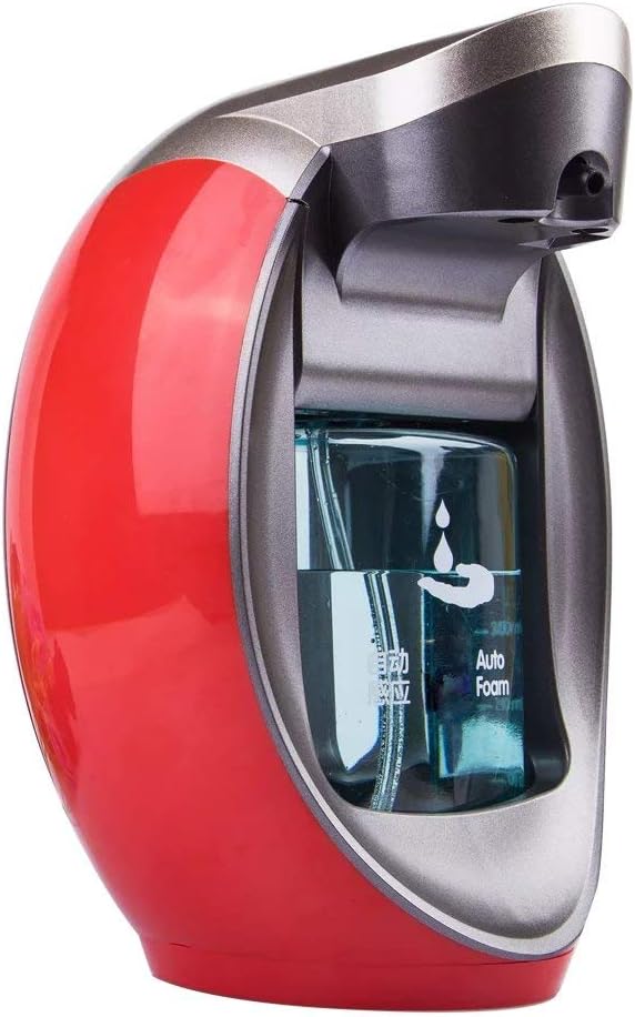 AUTOFOAM Penguins Design Automatic Touchless Foam Soap Dispenser with Sensor/Foam Pump for Bathroom and Kitchen on Countertops/Wall,Homemade Foam Mounted Shampoo/Dishwashing Liquid/lotion 480ML (Red)