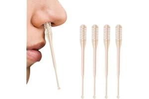 Kerrtoa 2 in 1 Nasal Hair Cutter, 2025 New Manual 360° Rotating Nostril Hair Removal Tool, Portable Nose Hair Trimme & Ear Picker, Travel Essentials (#A 4pcs)