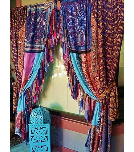 Amazon.com: 1-50 Piece lot Indian Curtain Sari Silk Curtain Theme