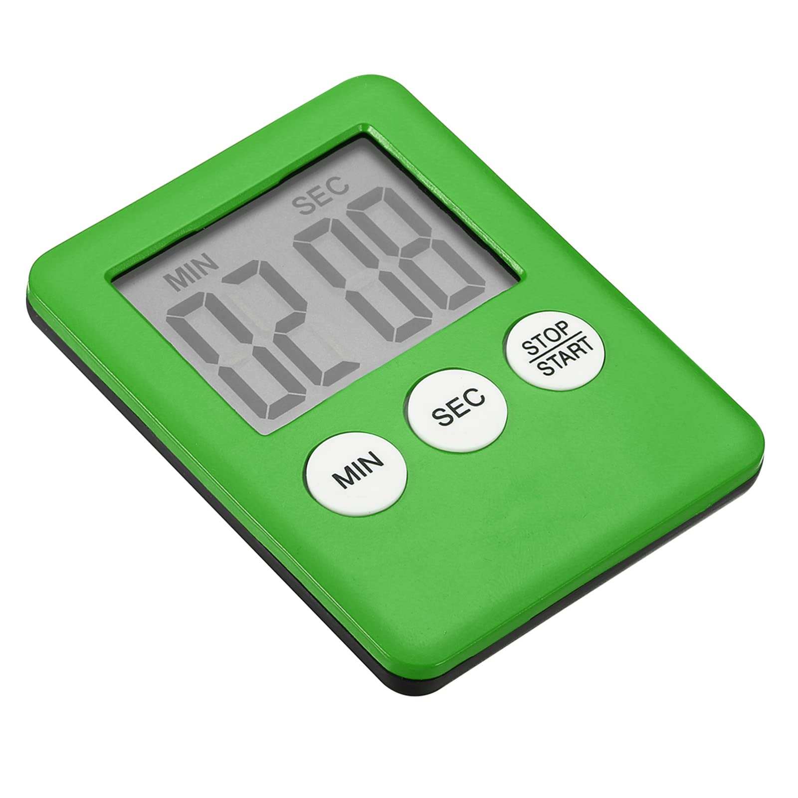 PATIKIL Digital Timer, 1Pcs Small Count Down/UP Clock with Magnetic, Big LCD Display Loud Sounds Minute Second Kitchen Timer for Games, Cooking, Green