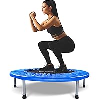 BCAN 38" Foldable Mini Trampoline, Fitness Trampoline with Safety Pad, Stable & Quiet Exercise Rebounder for Kids Adults Indo
