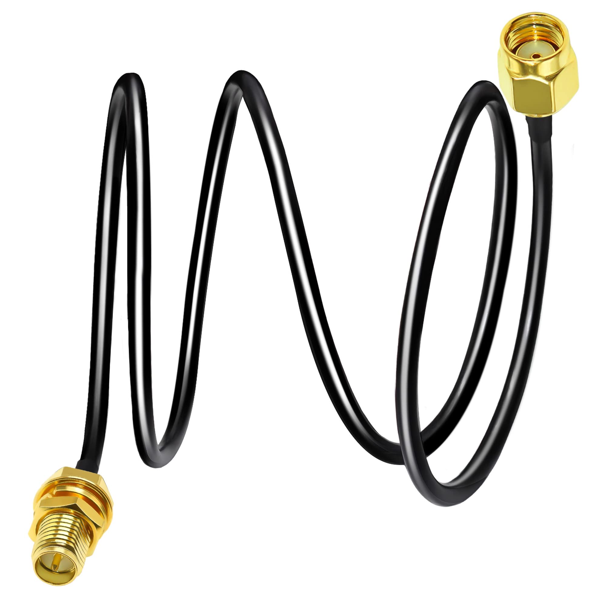 TUOLNK RP SMA Cable - 3.3ft (1M) Reverse Polarity SMA Female to Male Extension Cable - 50ohm for RF Radio Antenna
