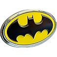 Fan Emblems Batman Car Emblem - 1989 Oval Bat Symbol 3D Auto Badge - Color: Black, Yellow, and Chrome - Size: 3.76 x 2.26 x 0.2 inches - Officially Licensed DC Car Accessories