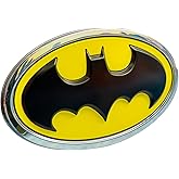 Fan Emblems Batman Car Emblem - 1989 Oval Bat Symbol 3D Auto Badge - Color: Black, Yellow, and Chrome - Size: 3.76 x 2.26 x 0.2 inches - Officially Licensed DC Car Accessories