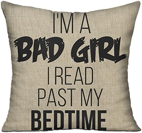 I'm A Bad Girl I Read Past My Bedtime Square Custom Pillow 1818 Inch Double-sided (including Pillow)