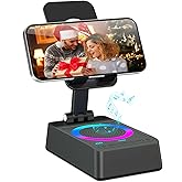 buwy Cell Phone Stand with Wireless Bluetooth Speaker, Colorful LED Lights, Gifts for Men Women, Anti-Slip Base HD Surround Sound, Rechargeable (3000mAh), for Teens, Men, Women for Christmas