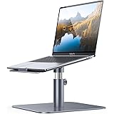 Laptop Stand Adjustable, Lamicall Notebook Holder : Multi-Angle Height Ventilated Laptop Riser for Desk, 360 Rotating, Compat
