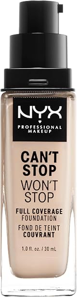 NYX 24 Hour Full Coverage Foundation Cannot Stop Won’t Stop Light Porcelain view 3