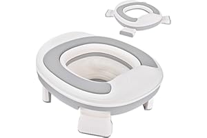LIVINGbasics 2-in-1 Foldable Potty Training Seat, Portable Kids Potty Training Toilet with Soft Padded Seat Kids Toilet for A