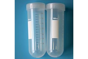 BIPEE 100ml Round Bottom Graduated Centrifuge Tube with Screw Cap, Pack of 10