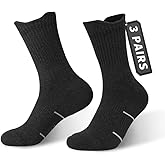 Rahhint Compression Running Socks 3 Pairs Mohair Wool Anti-Blister Crew Socks Moisture Wicking Target Cushion Workout Socks