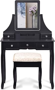 black wood dressing table