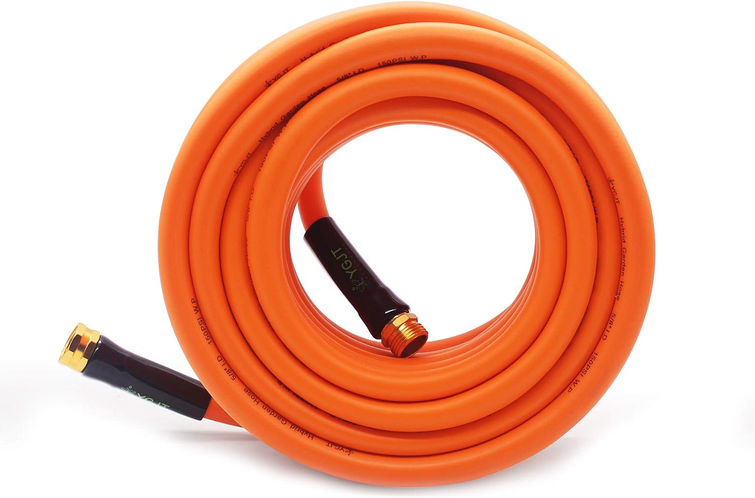 YGJT Garden Water Hoses 25 FT - 5/8 in, Durable Hybrid Polymer Flexible Water Pipe, Heavy Duty, for Gardening Watering and Washing