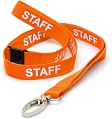 CKB LTD Orange Staff Lanyards Breakaway Safety Lanyard 100 Pack view 1