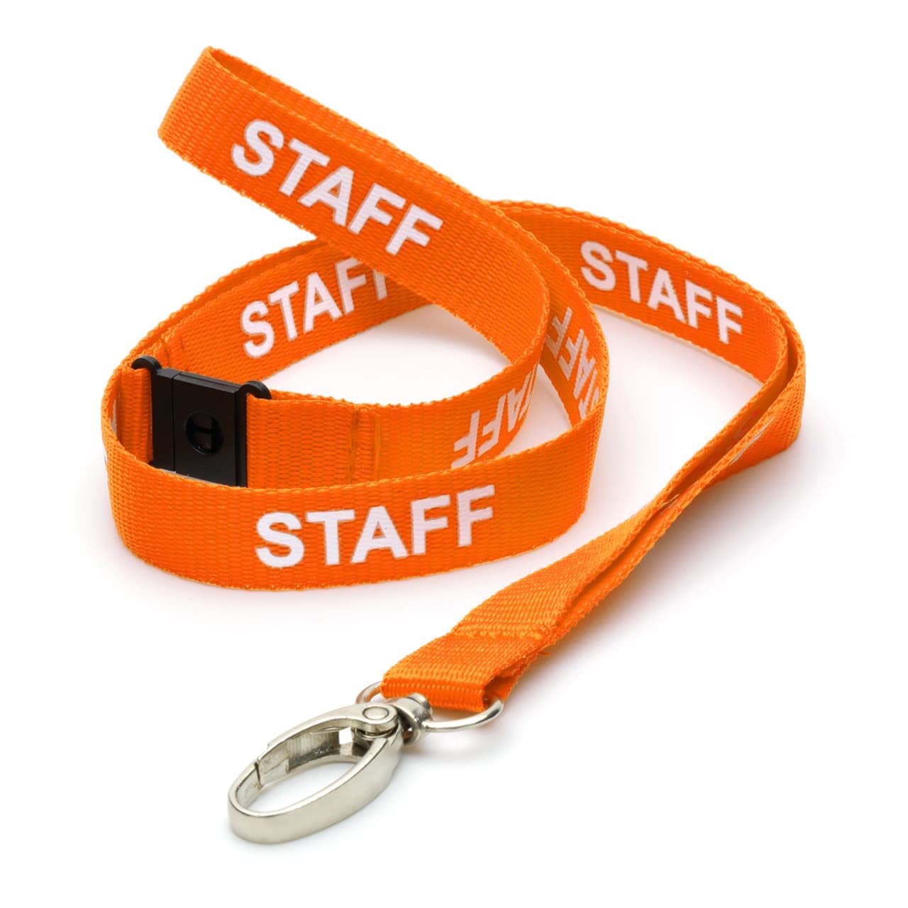 CKB LTD Orange Staff LANYARDS Breakaway Safety Lanyard Neck Strap Swivel Metal Clip for ID Card Holder - Pull Quick Release Design Pack of 10