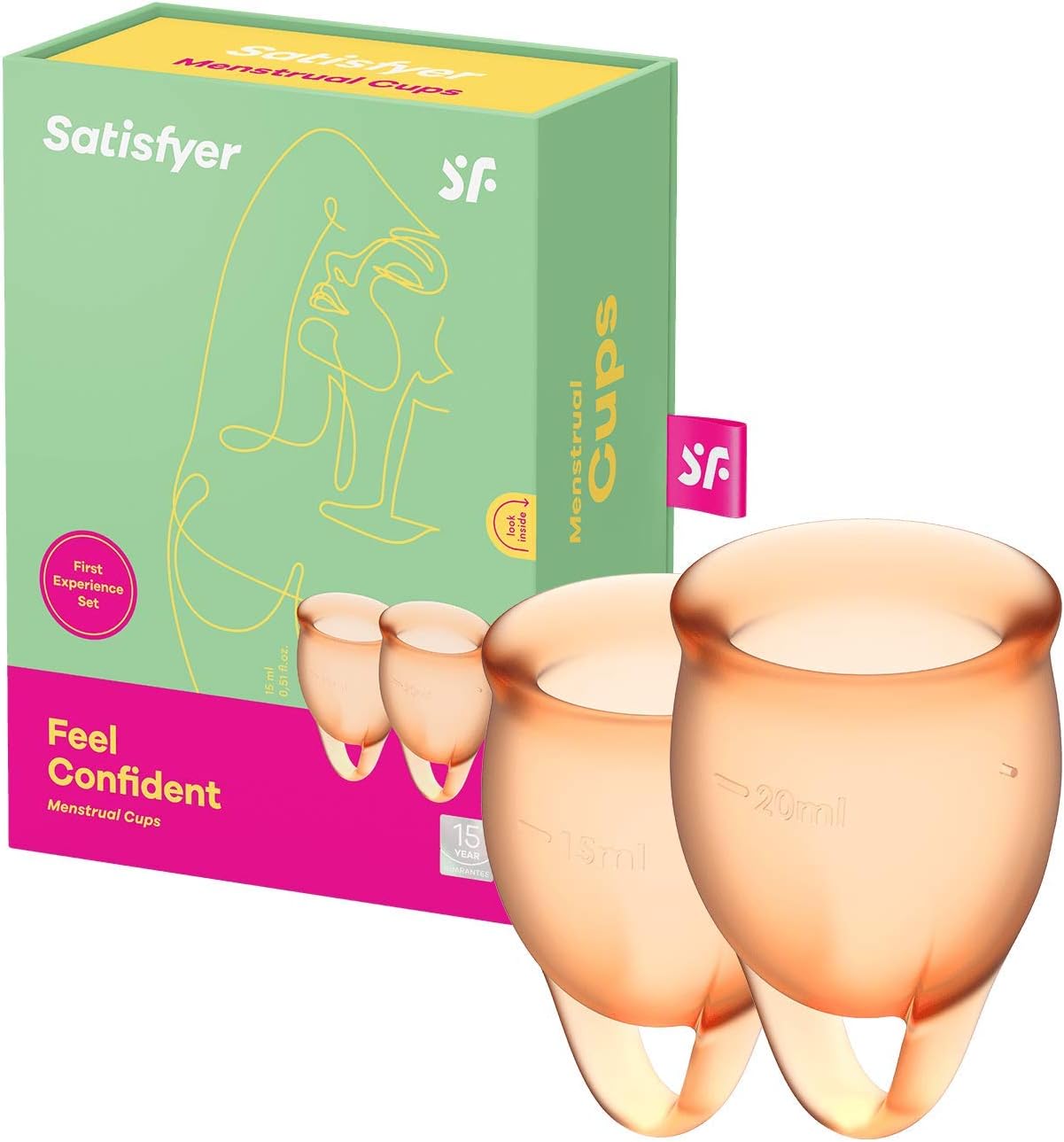Satisfyer Feel Confident Menstrual Cups, Orange - Image 3