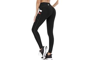 Ewedoos Leggings with 5 Pockets for Women Yoga Pants 25"/ 27" Workout Leggings for Women Tummy Control Running Leggings