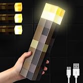 Vatitont Light-up Wall Torch, Hand Held Lighting Torch - 3 Level Brightness | Rechargeable &amp; Wall Mountable Table Night Lamp, Costume Cosplay Nightstand Lamp for Kid's Bedroom Decor