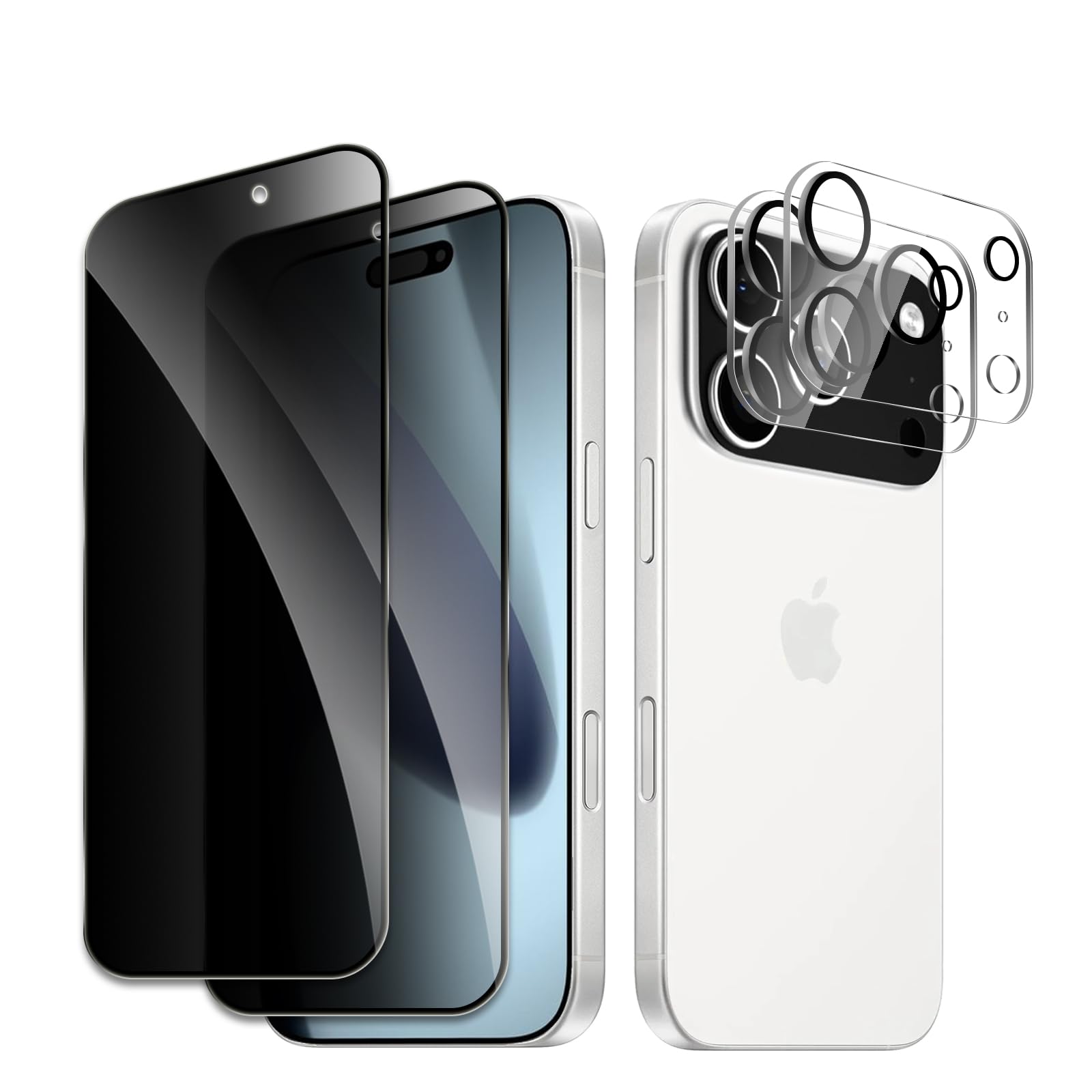 Photo 1 of [2+2 Pack] Privacy Screen Protector for iPhone 17 Pro Max, Anti-Spy Shatterproof Tempered Glass with Camera Lens Tempered Glass 9H Hardness Bubble Free Anti-Glare Case Friendly