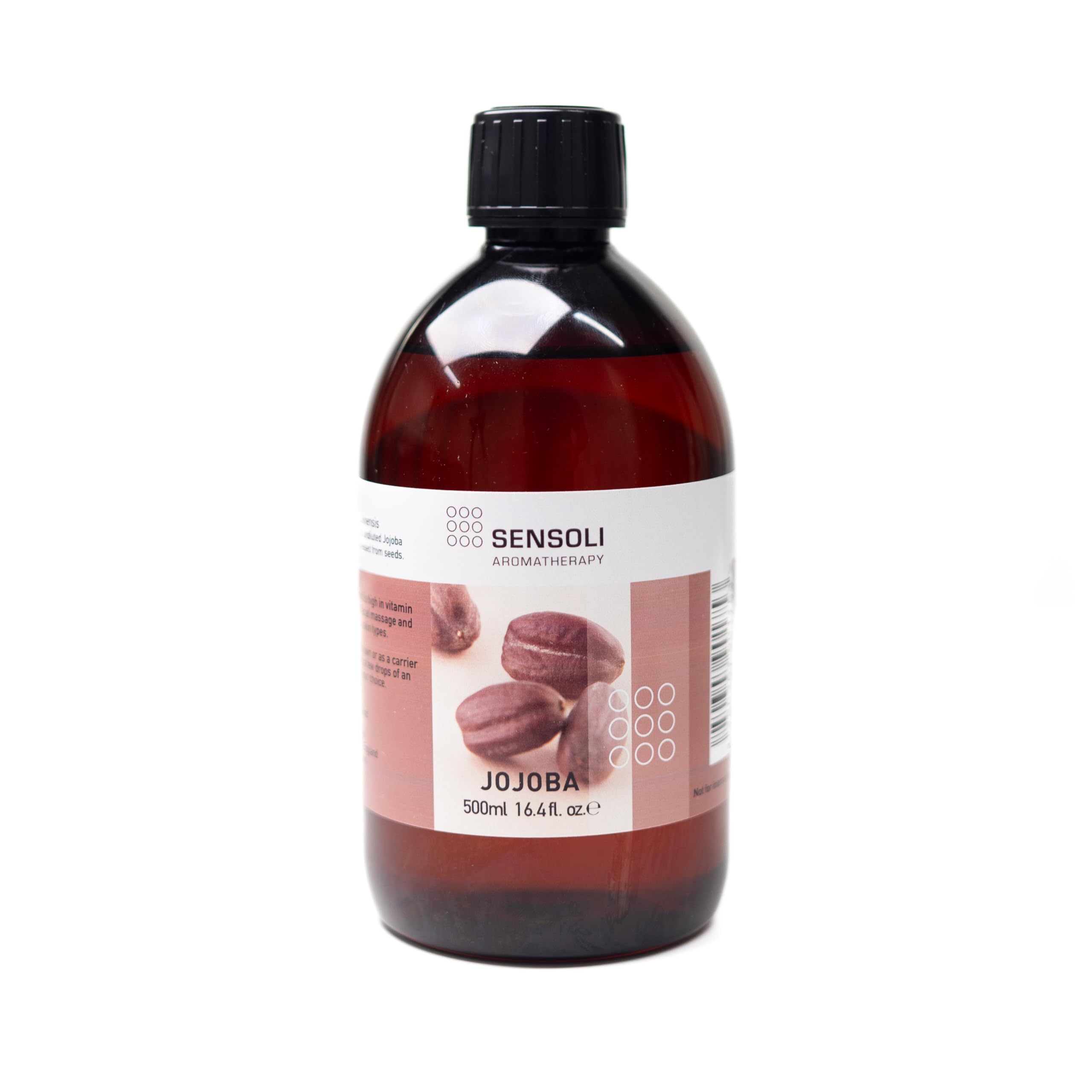 SENSOLI Jojoba Oil 500ml – 100% Pure Cold Pressed Carrier Oil – Natural Oil for Skin, Hair, Massage & DIY Cosmetics