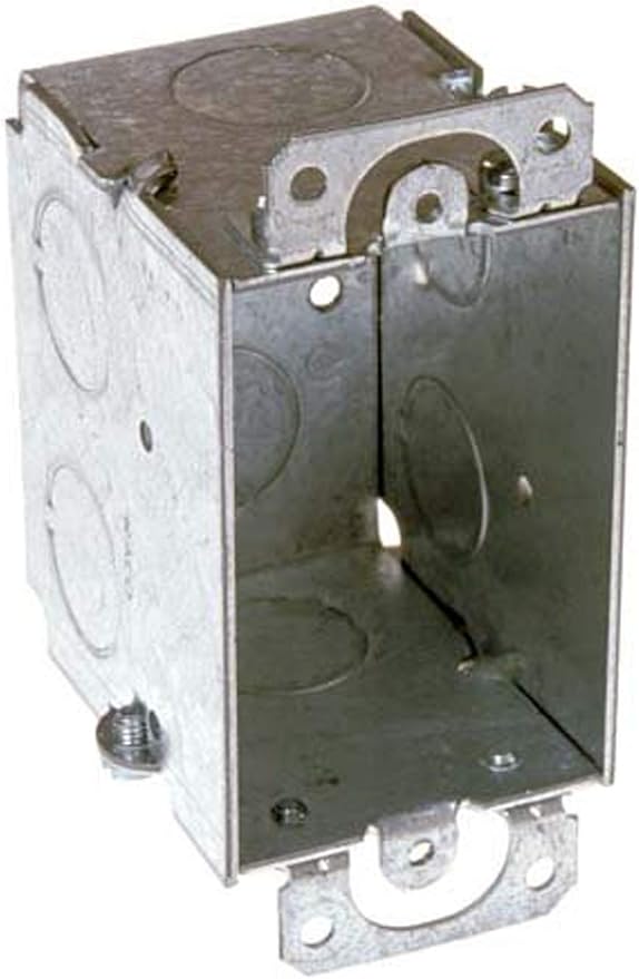 Raco 0565 3" x 2" Switch Box, 23/4" Deep, Gangable, 3/4" End Knockouts, w/plaster ears