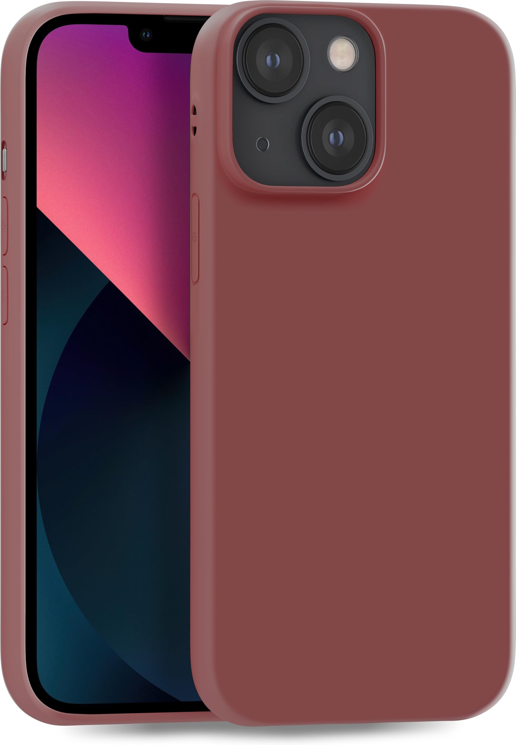 MyGadget TPU Case for iPhone 13 Mini - [ Camera Protection & Anti Fingerprint ] - Silicone Cover with Soft Touch & Anti Scratch Shell - Matte Brown